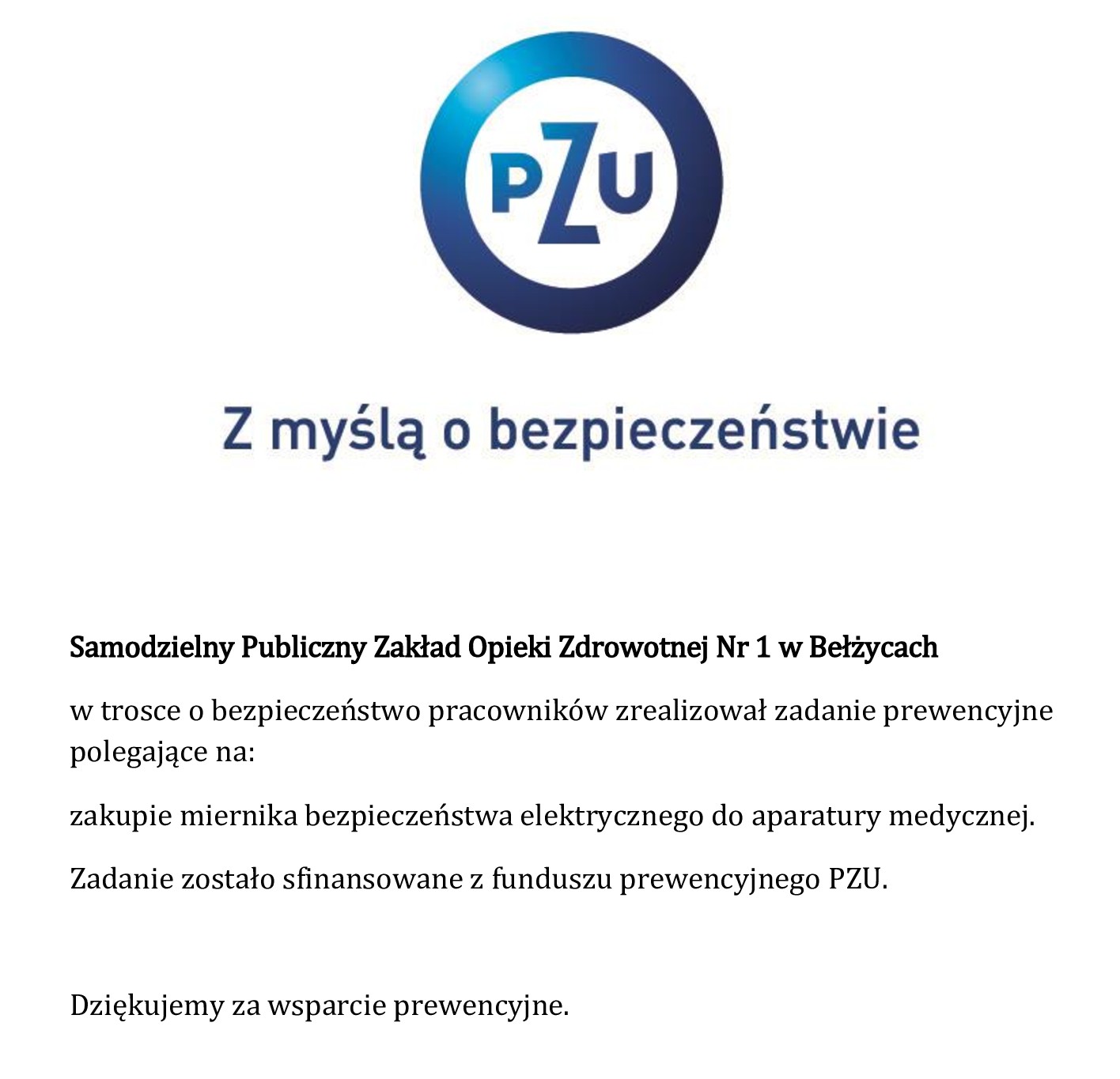 PZU SA logo prewencyjne pop
